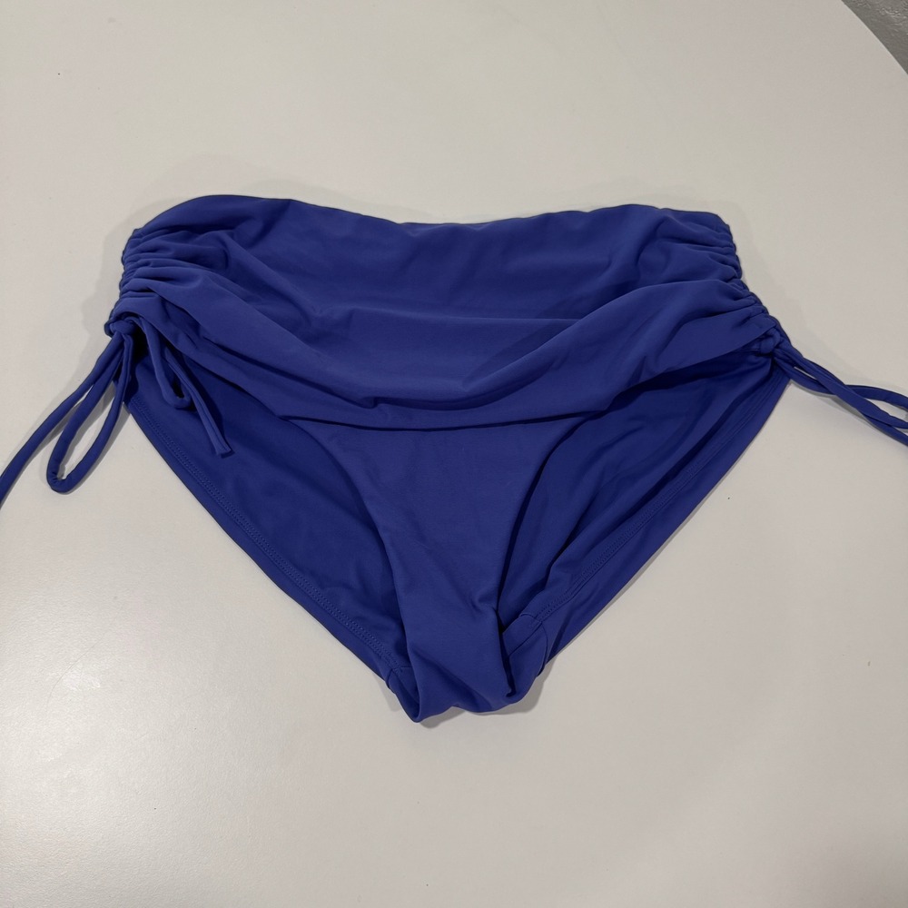 Calia‎ Blue Swimsuit Bottoms Ruched Adjustable High Waist L